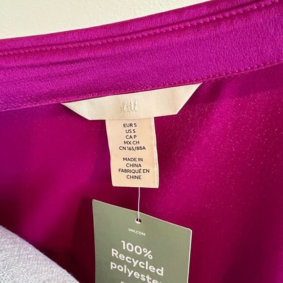 H&M Magenta Shirt Dress. Size Small NWT - Picture 2 of 12
